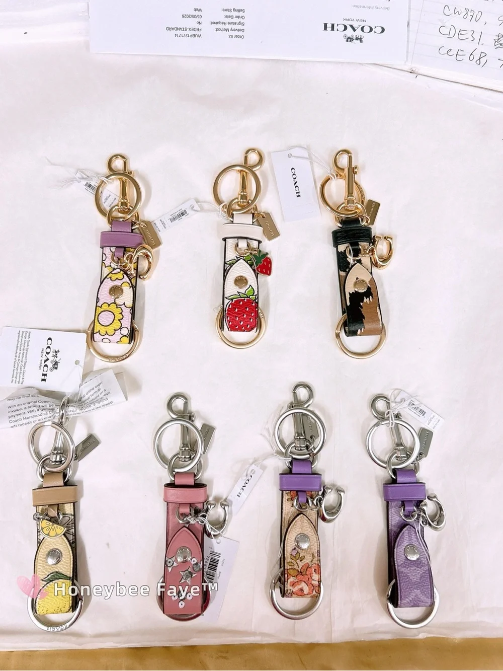 Coach leather key
